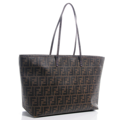 Fendi Zucca Spalmati Medium Roll Tote Tobacco Viola 4 of 18