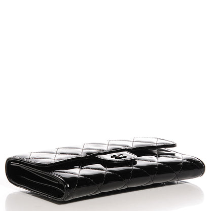 Chanel Patent Quilted Large Flap Wallet Black 4 of 8