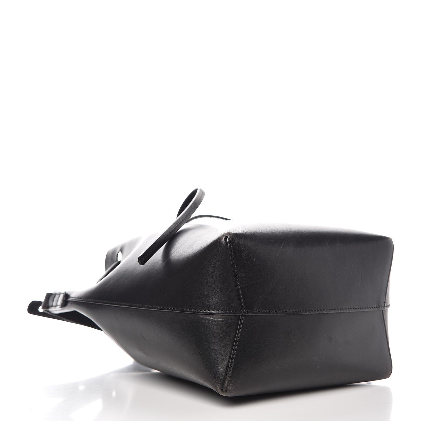 Calfskin Mini Bucket Bag Black Argento