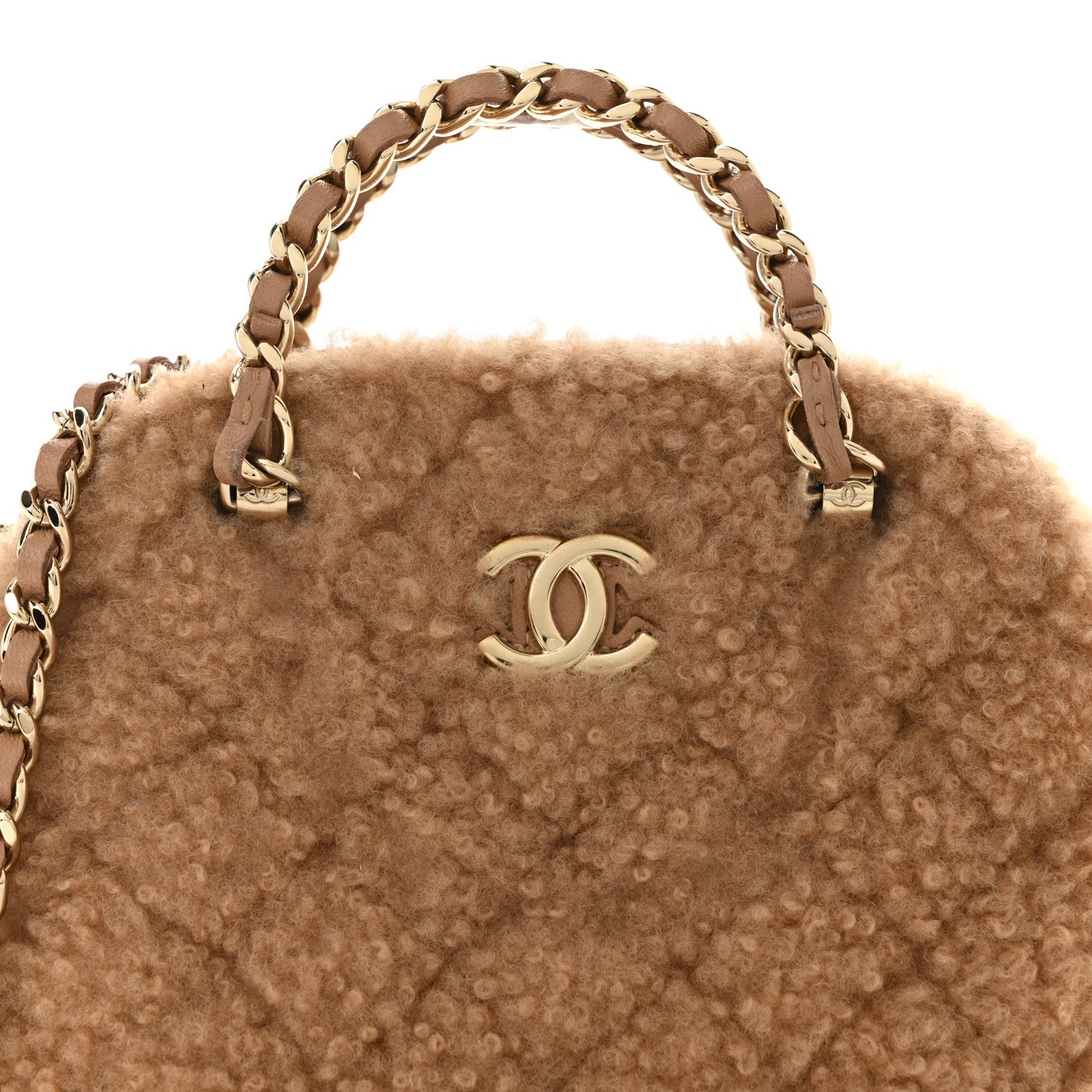 CHANEL ブラウン キルティング バッグ 中古・古着通販】CHANEL (シャネル) キルティングレザーハンドバッグ
