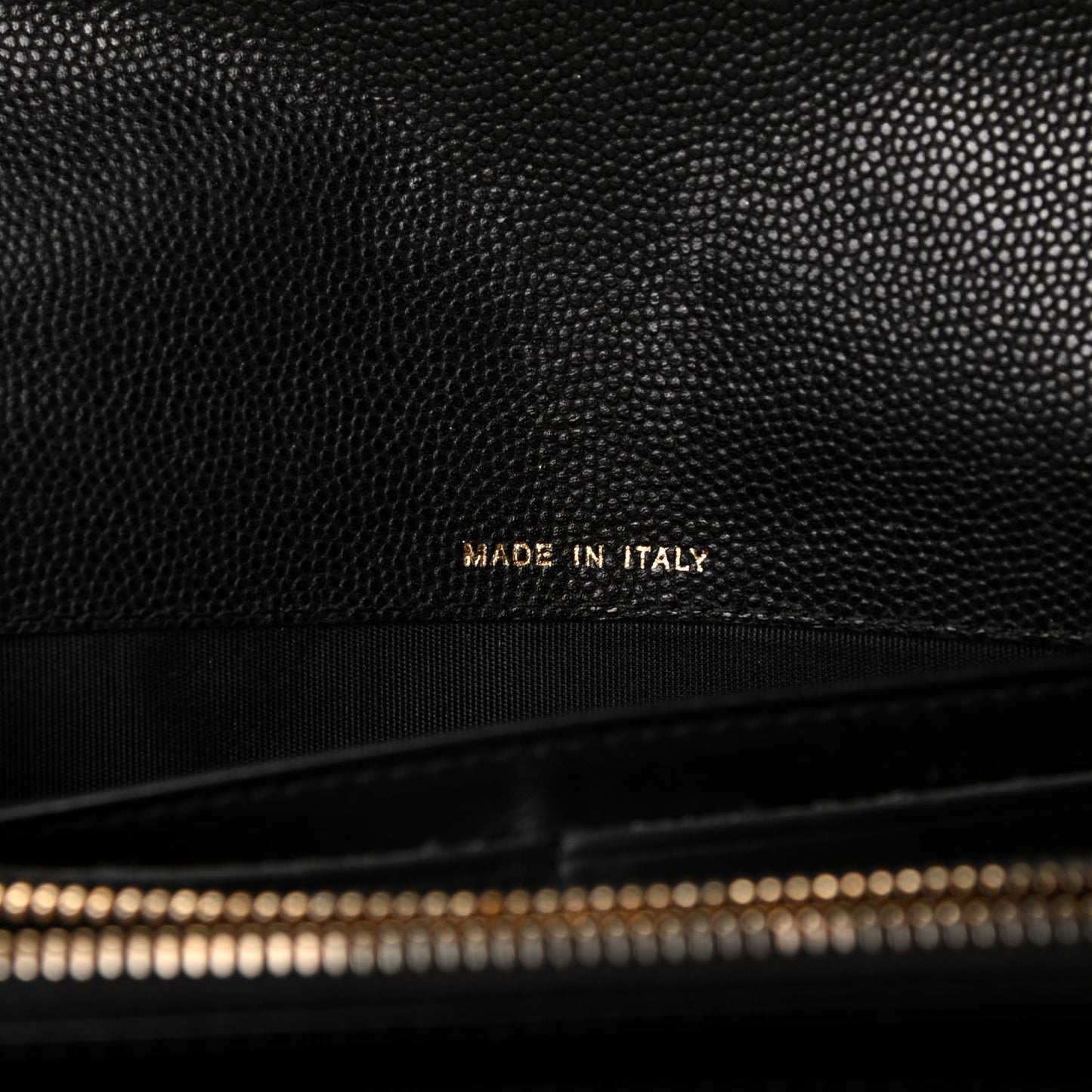 Caviar Quilted Large Golden Class Gusset Flap Wallet Black