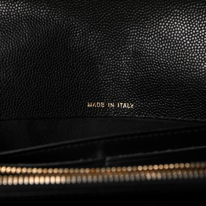 Chanel Caviar Quilted Large Golden Class Gusset Flap Wallet Black 6 of 7
