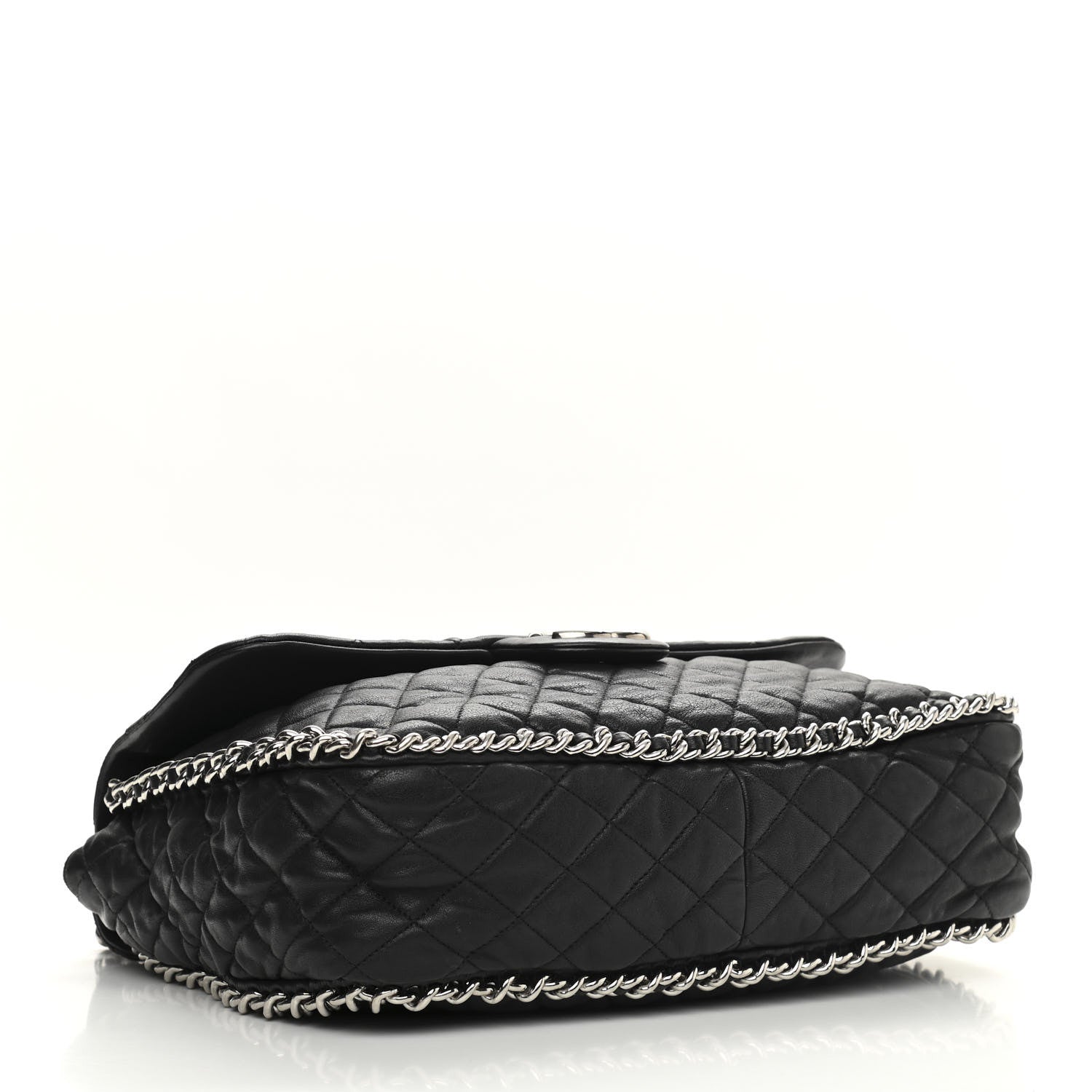 Chanel Washed Lambskin Quilted Maxi Chain Around Flap Black 4 of 12