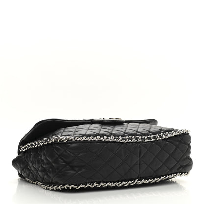 Chanel Washed Lambskin Quilted Maxi Chain Around Flap Black 4 of 12