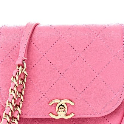 Chanel Goatskin Stitched Casual Trip Messenger Flap Pink 8 of 11