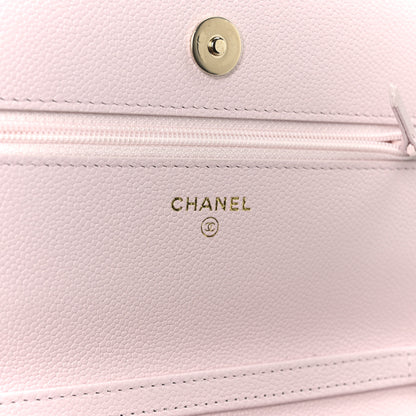 Chanel Caviar Quilted Tiny CC Wallet On Chain WOC Light Pink 6 of 12