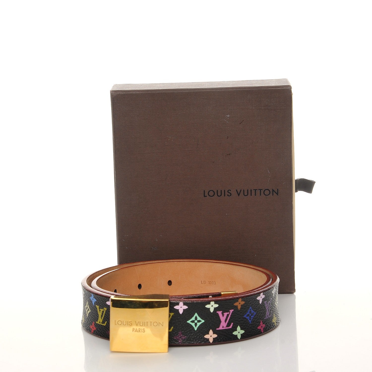 Louis Vuitton Monogram Multicolor Ceinture Belt 70 28 Black 3 of 11