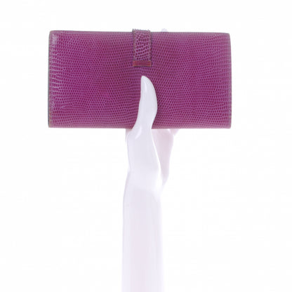 Hermes Lizard Bearn Wallet Violet 2 of 8