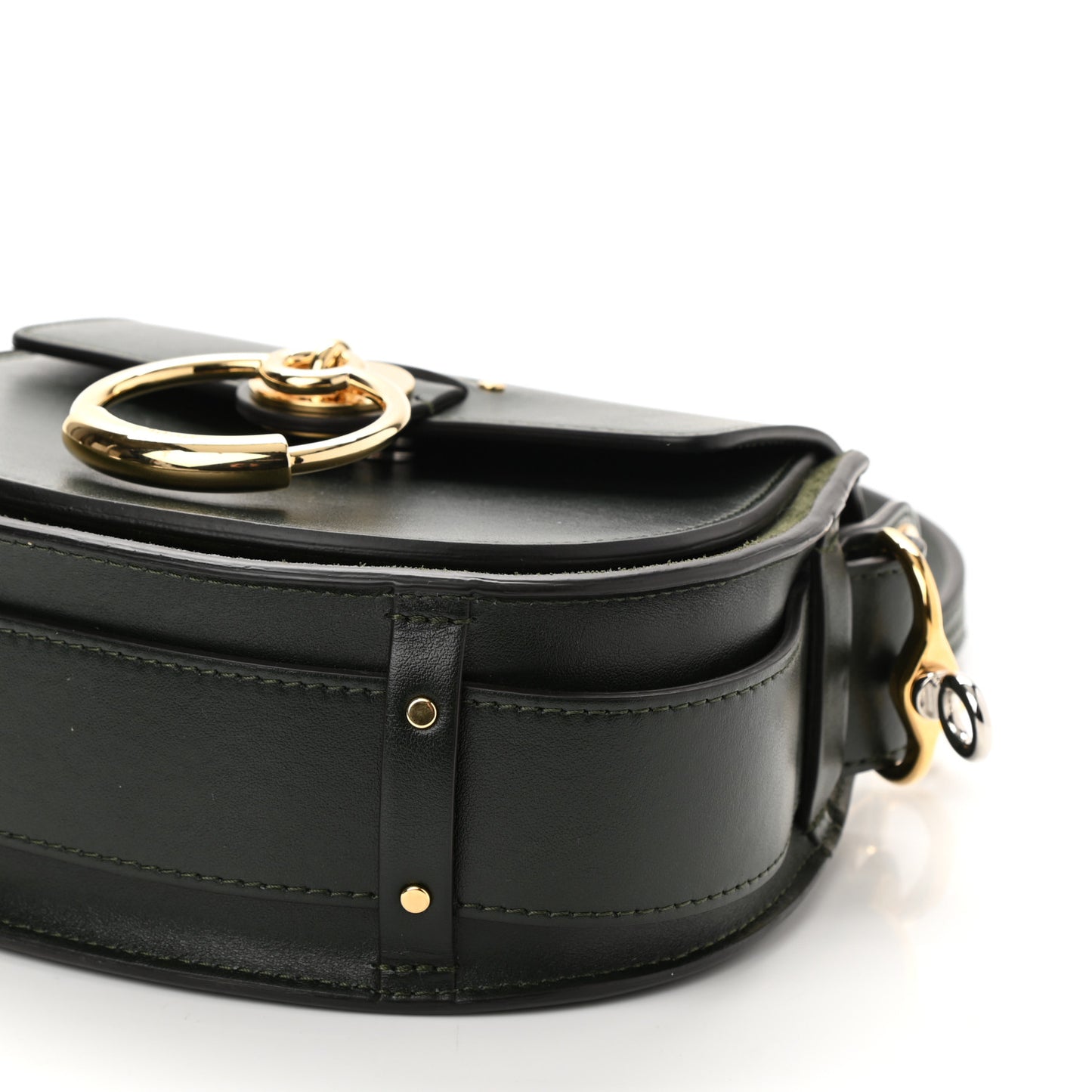 Calfskin Suede Small Tess Bag Night Forest