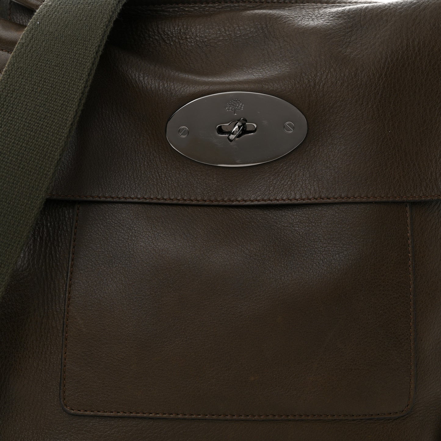 Natural Grain Calfskin Antony Messenger Crossbody Green
