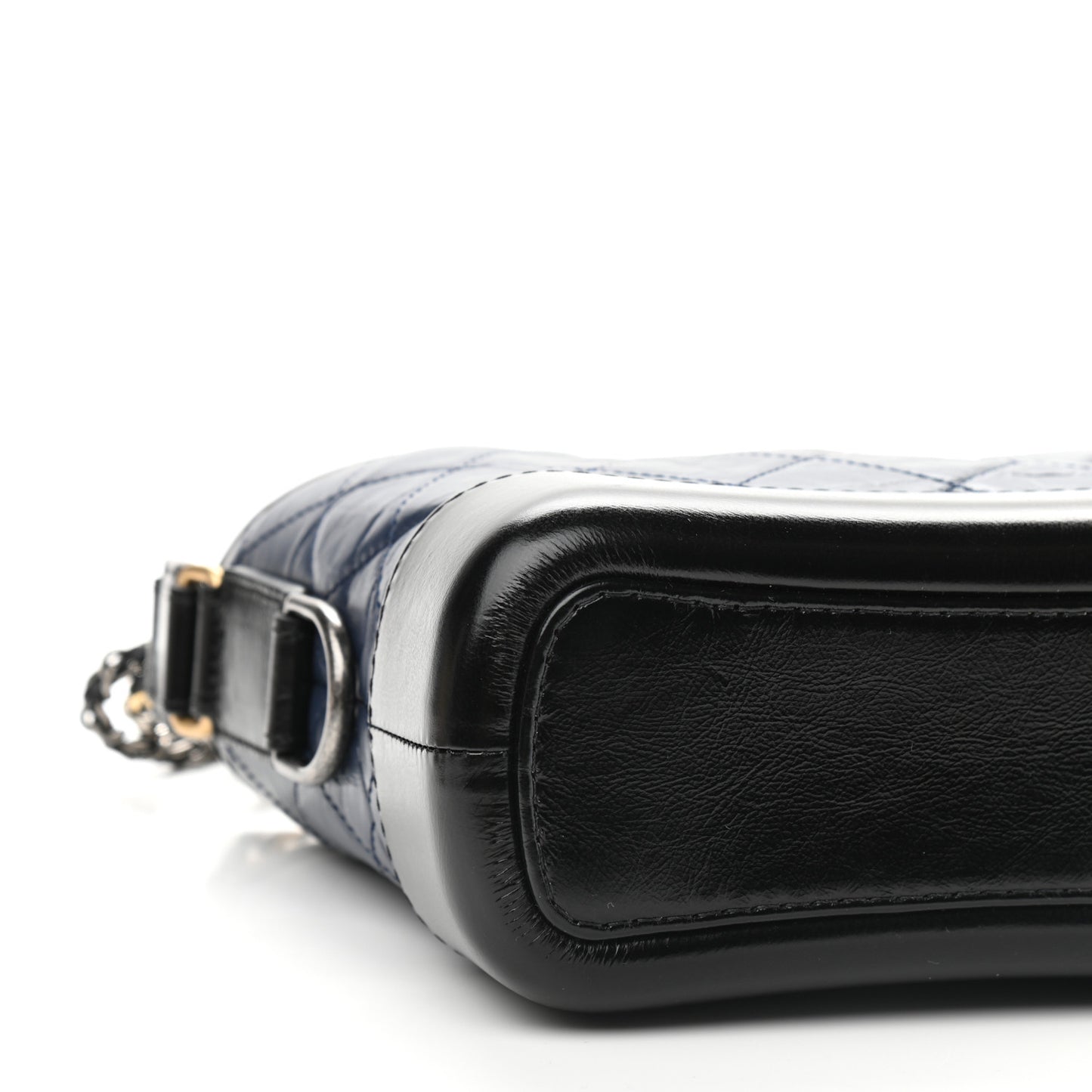 Aged Calfskin Quilted Small Gabrielle Hobo Navy Black