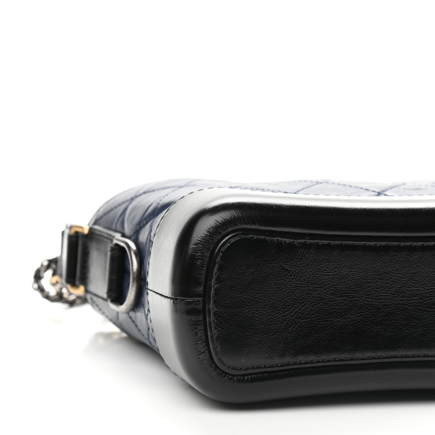 Chanel Aged Calfskin Quilted Small Gabrielle Hobo Navy Black 8 of 9