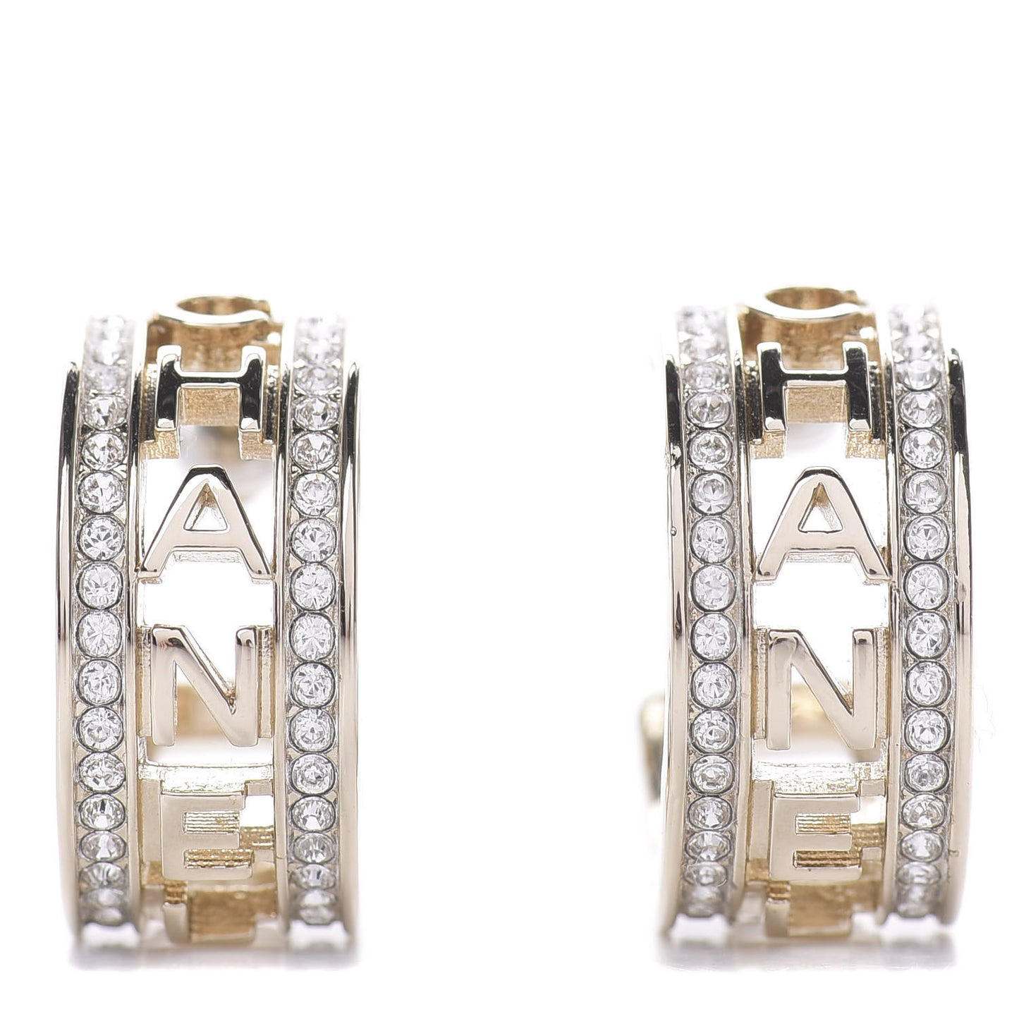 Metal Crystal Bow-tiful CC Hoop Earrings Gold