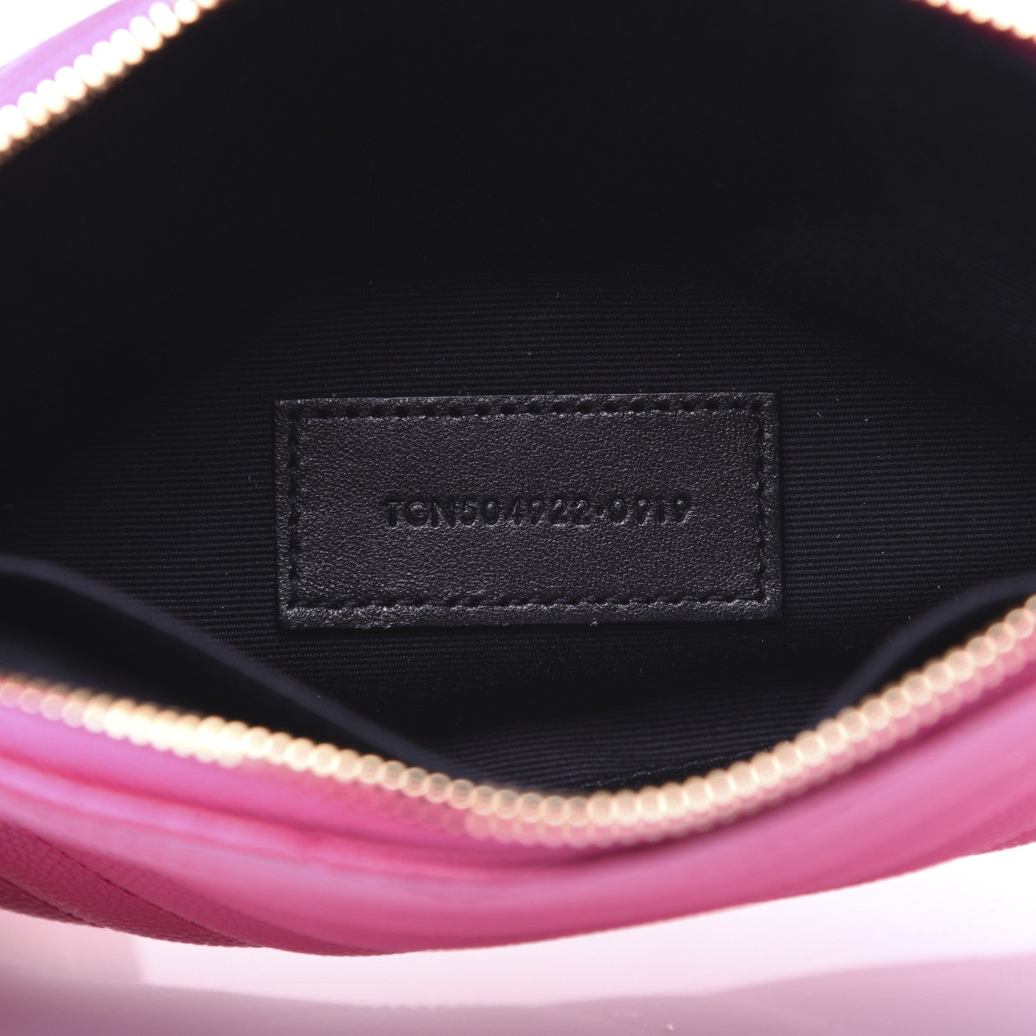 Saint Laurent Grain De Poudre Chevron Monogram Bill Pouch Bright Pink 9 of 13