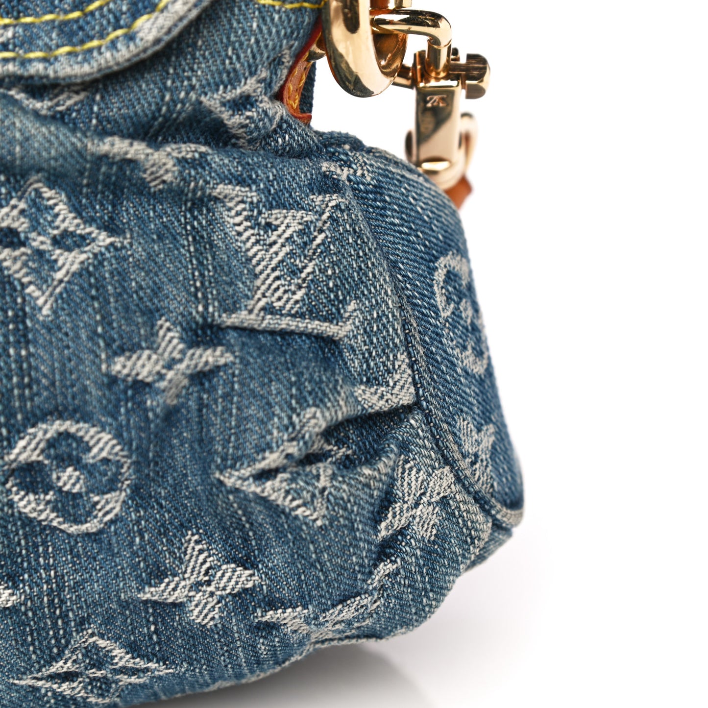 Monogram Denim Mini Pleaty Blue