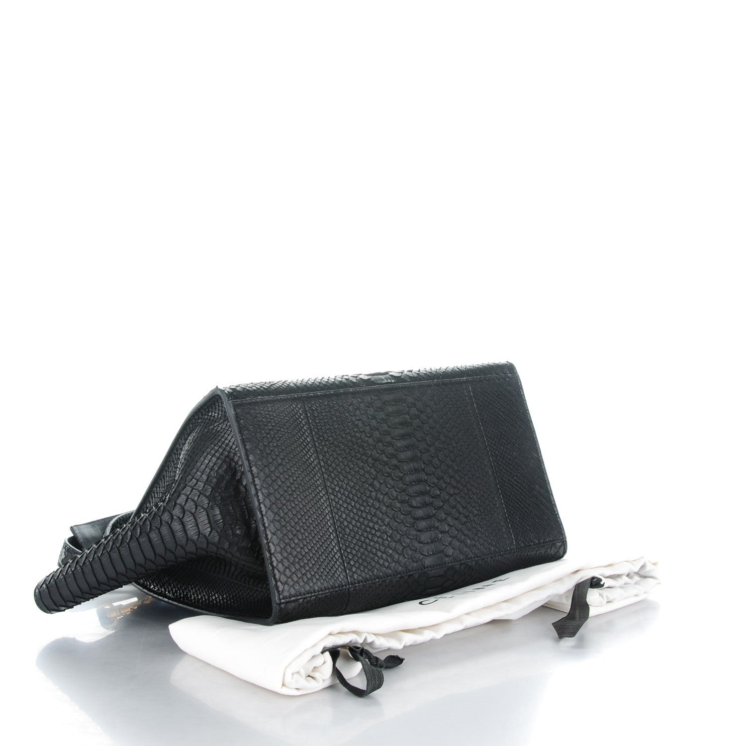 Celine Python Medium Trapeze Black 4 of 8