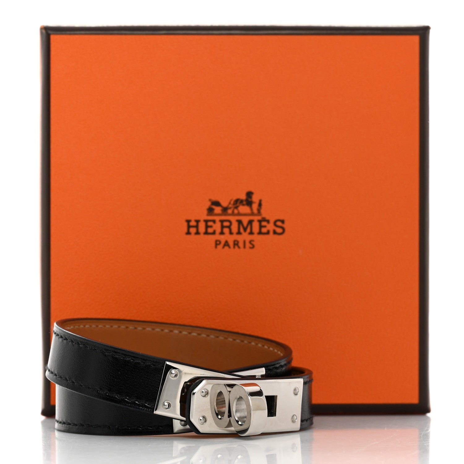 Hermes Box Kelly Double Tour Bracelet S Black 7 of 7