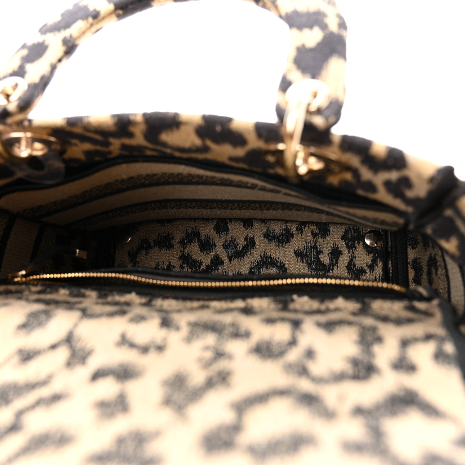 Christian Dior Canvas Medium Mizza Embroidered Lady D-Lite Beige Multicolor 5 of 9