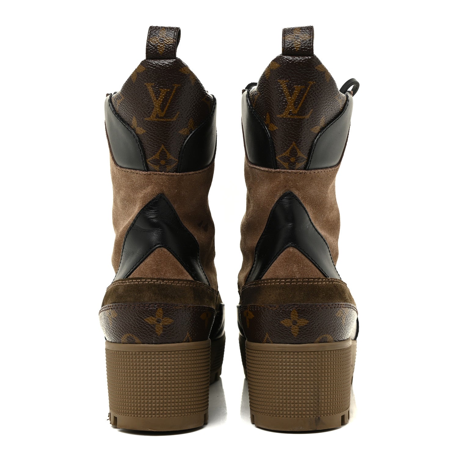 Louis Vuitton Suede Calfskin Monogram Laureate Platform Desert Boots 40 Taupe 4 of 18