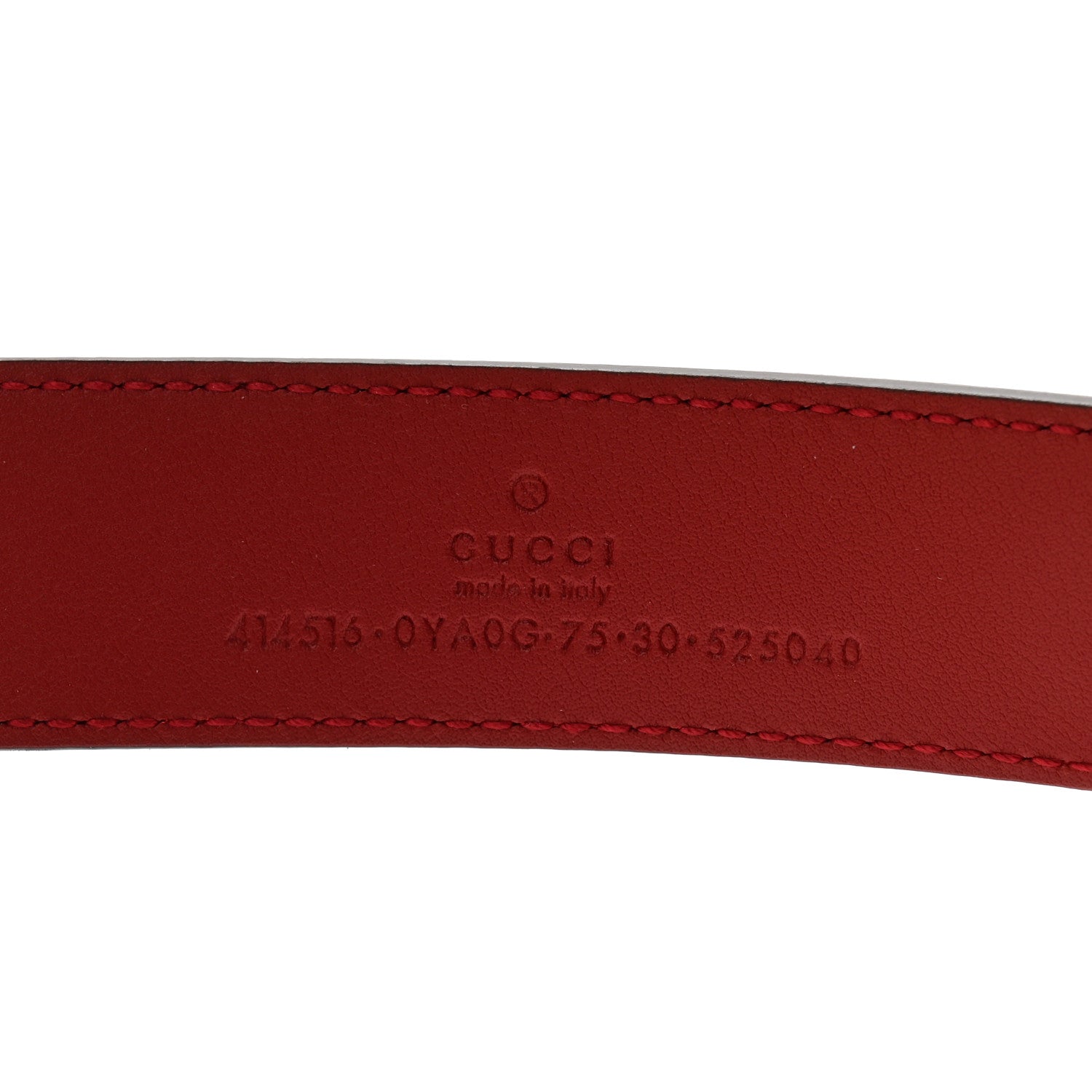 Gucci Plutone Calfskin Double G 30mm Belt 75 30 Red 4 of 6