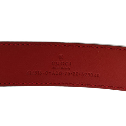 Gucci Plutone Calfskin Double G 30mm Belt 75 30 Red 4 of 6