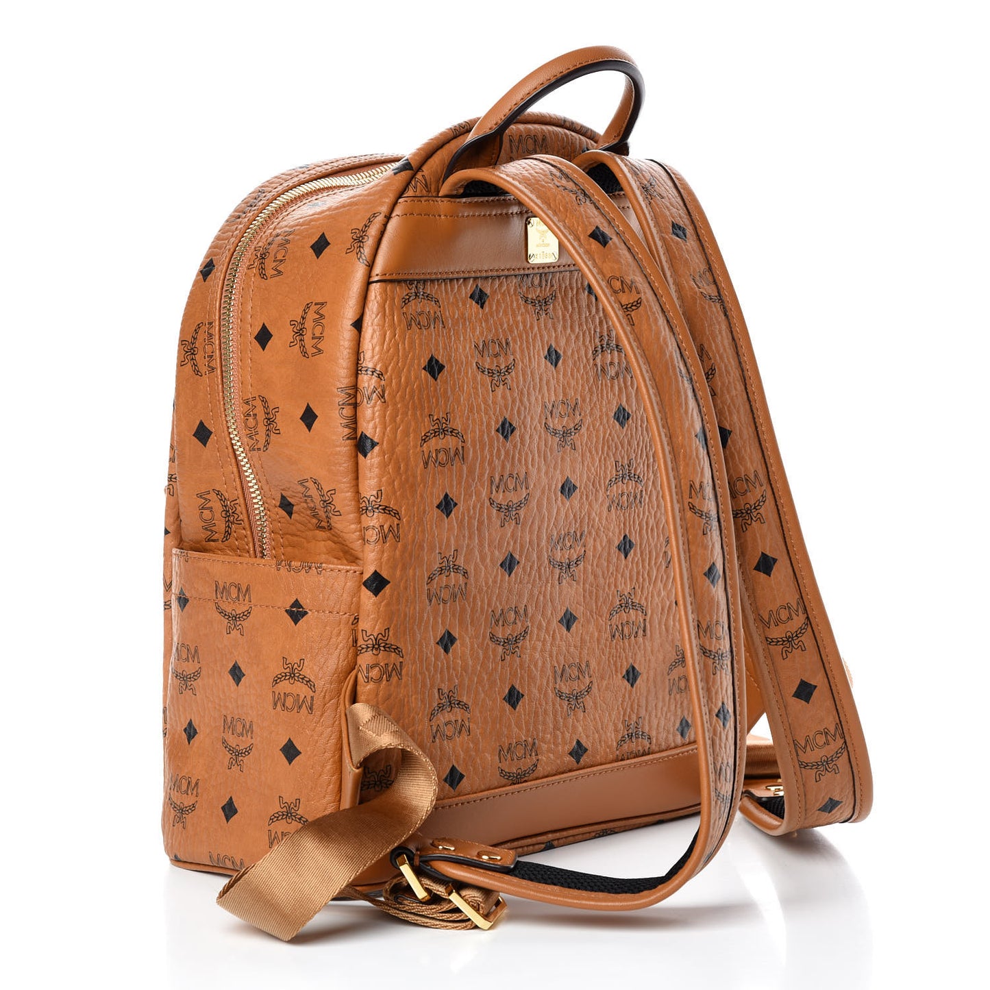 Visetos Studded Stark Stripe Backpack Cognac