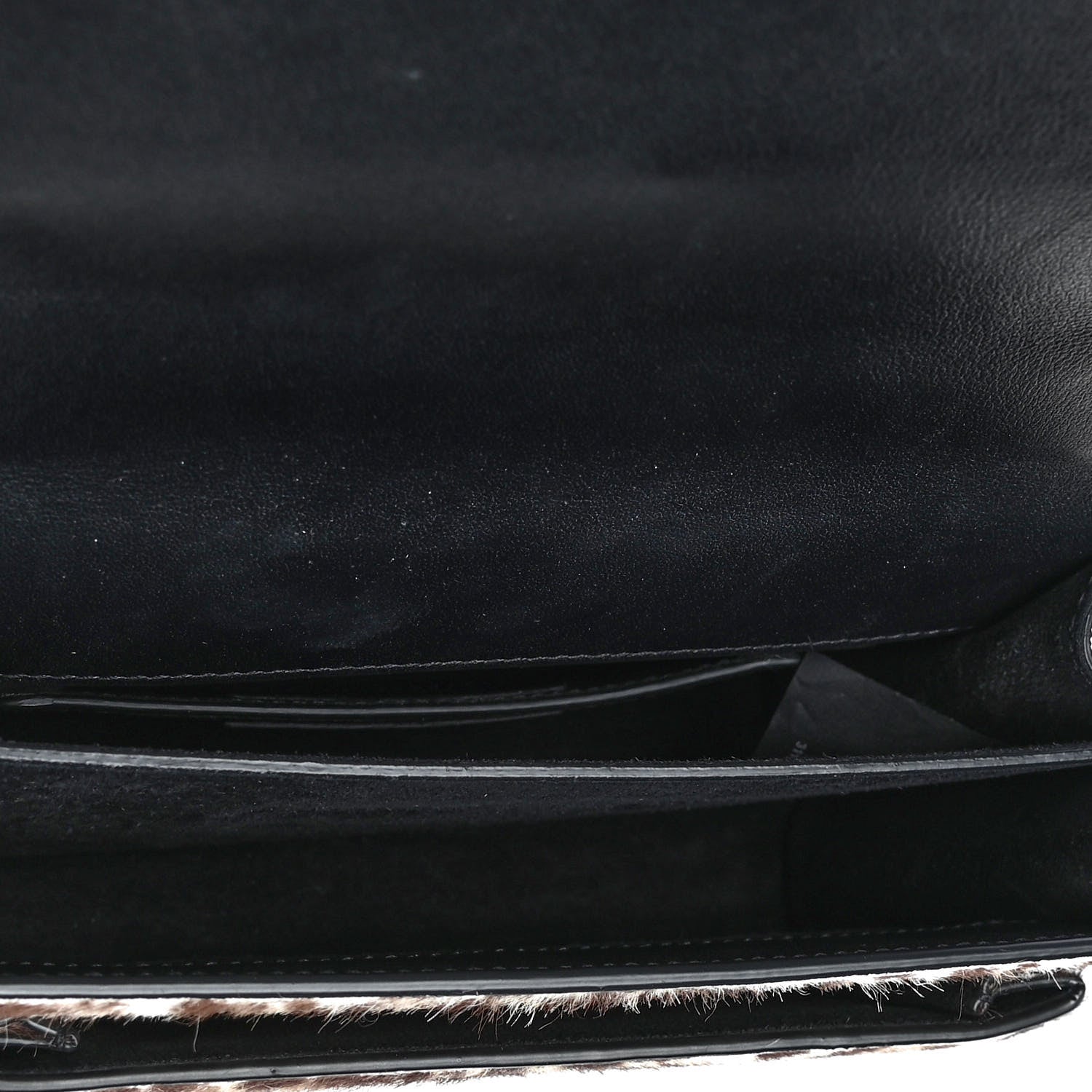 Saint Laurent Calf Hair Leopard Print Monogram Small Sunset Chain Wallet Natural Black 7 of 8