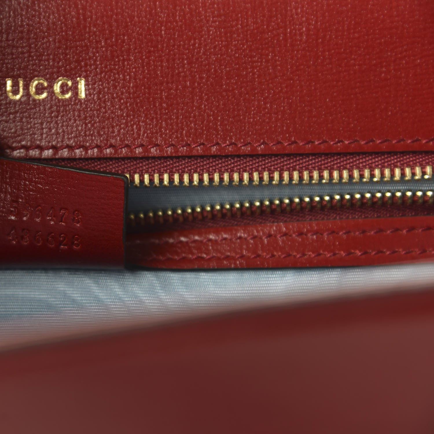 Gucci Textured Calfskin Silk Scarf Medium Torchon GG Ring Shoulder Bag Red 9 of 10