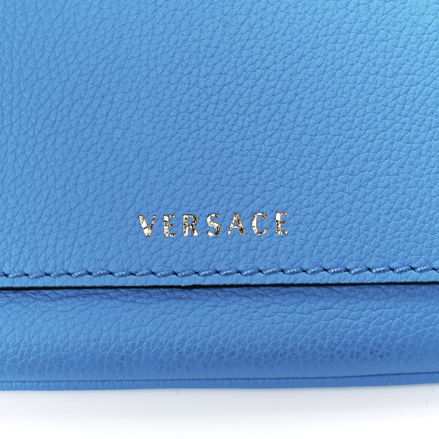 Versace Grained Calfskin La Medusa Pouch Blue 7 of 11