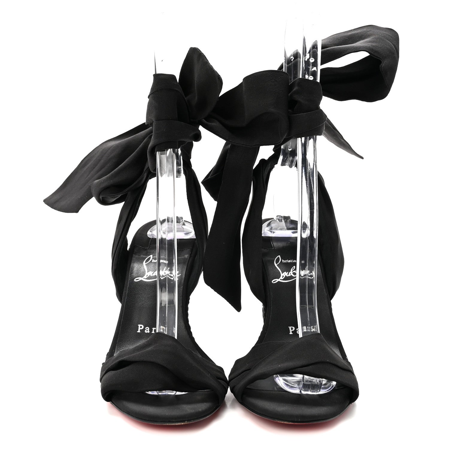 Christian Louboutin Suede Faille Melides Du Desert 85 Heels 36 Black 3 of 9