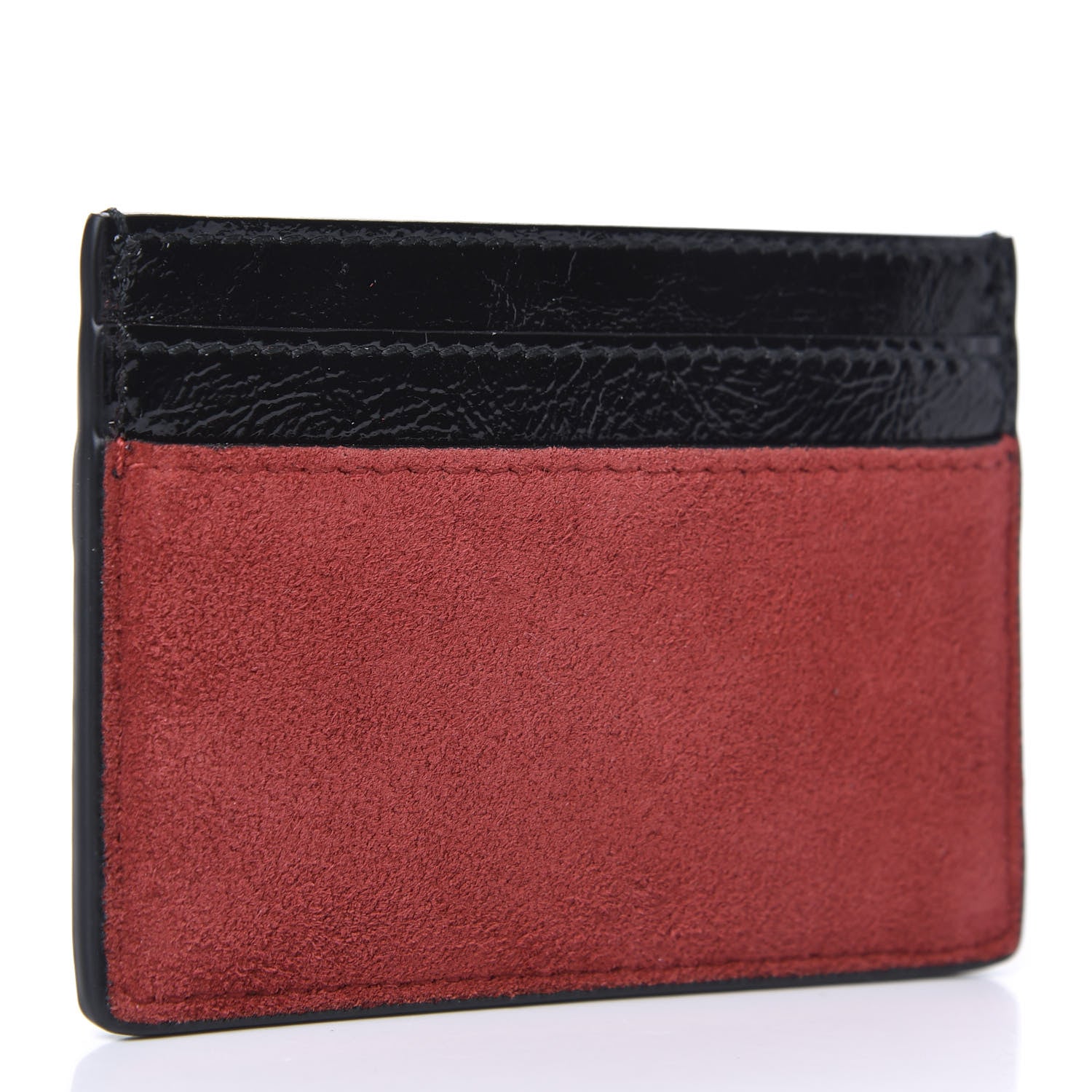 Gucci Suede Patent Ophidia Card Holder Hibiscus Red Black 3 of 7
