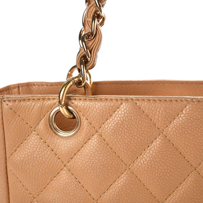 Chanel Caviar Quilted Petit Shopping Tote PST Beige 15 of 16