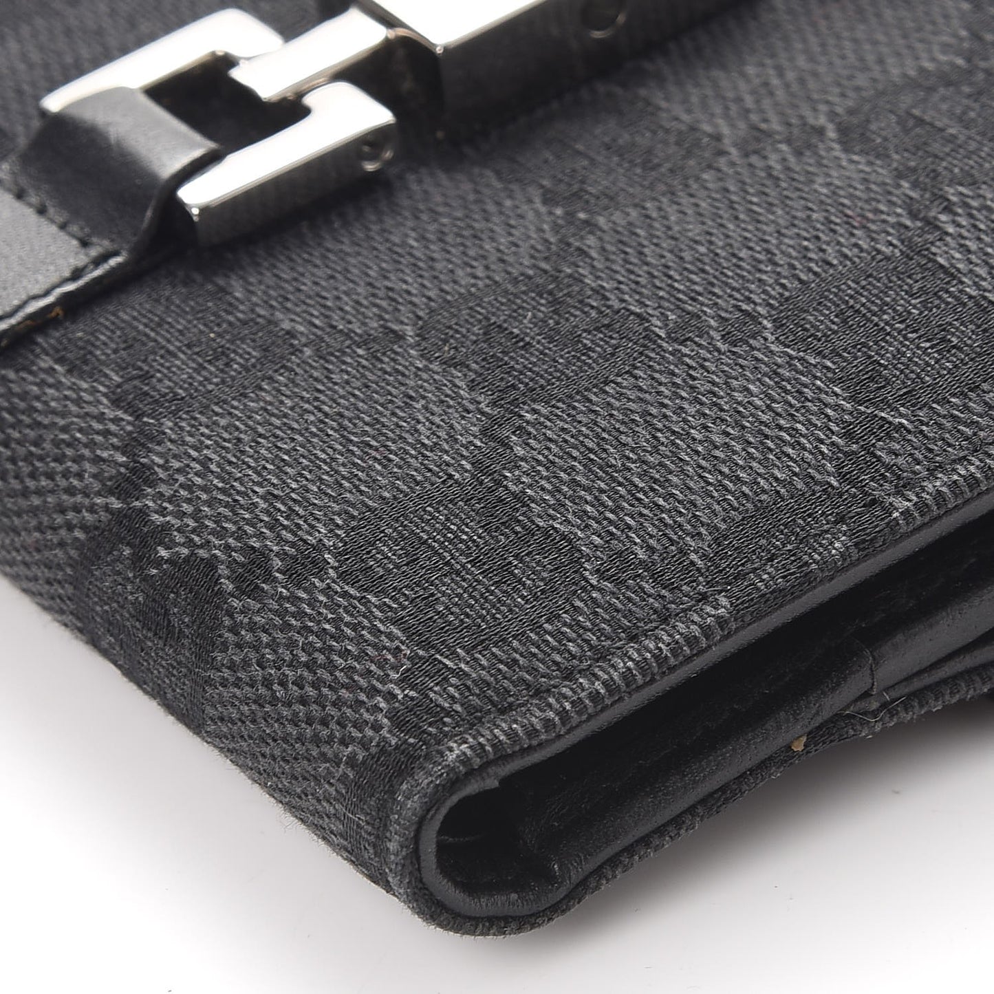 Monogram Piston Lock Compact Wallet Black