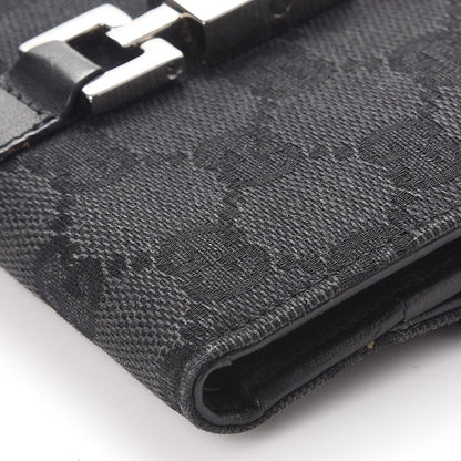 Gucci Monogram Piston Lock Compact Wallet Black 10 of 12