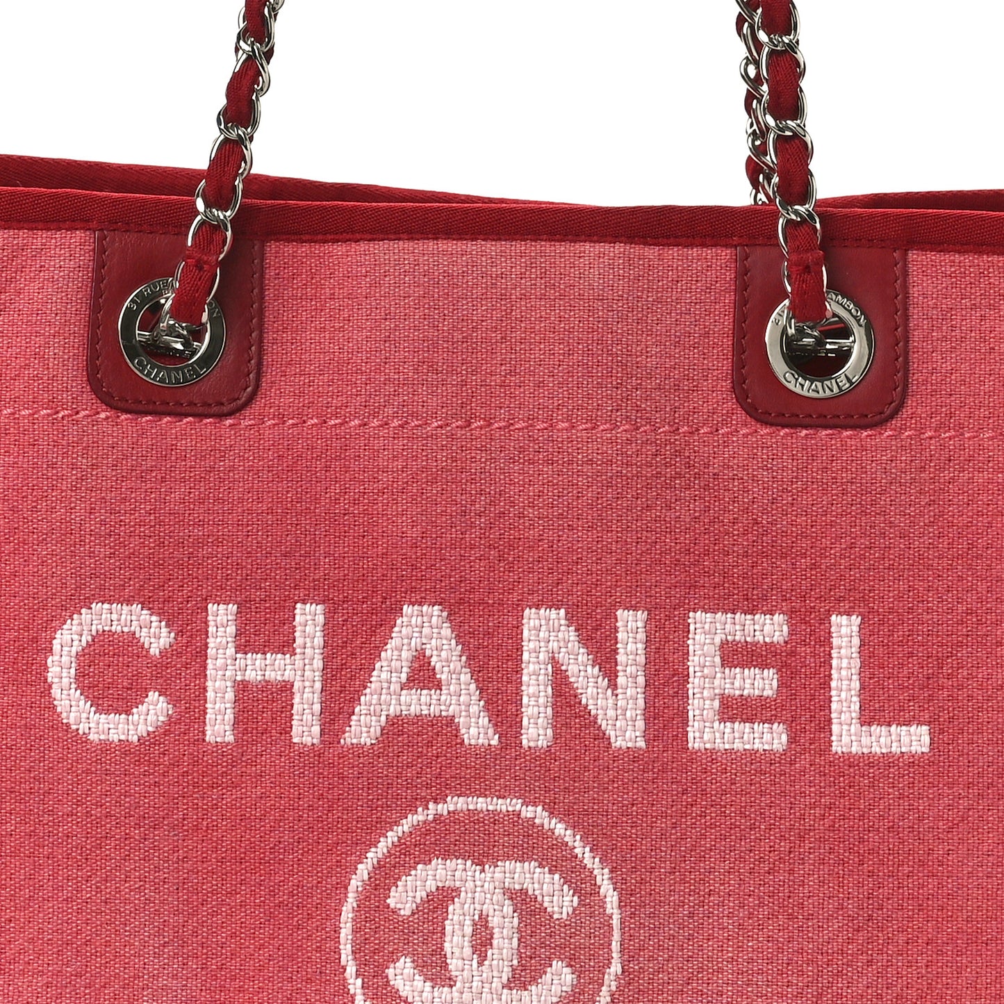 Canvas Small Deauville Tote Red