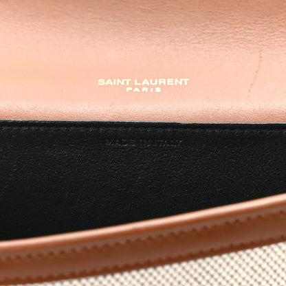 Saint Laurent Micro Raffia Monogram Uptown Chain Wallet Natural Hay Brick 8 of 13