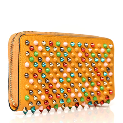 Christian Louboutin Calfskin Panettone Spiked Zip Around Wallet Yellow Multicolor 3 of 11