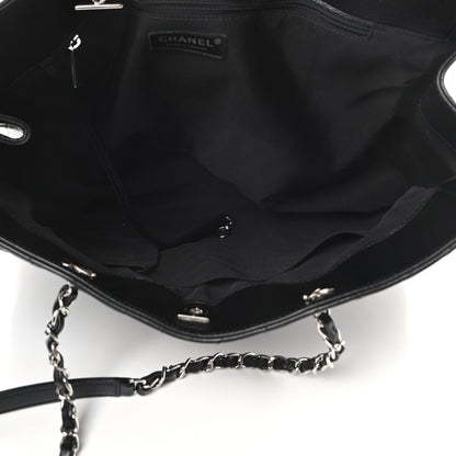 Chanel Caviar Chevron Quilted Large Shopping Tote Black 5 of 10