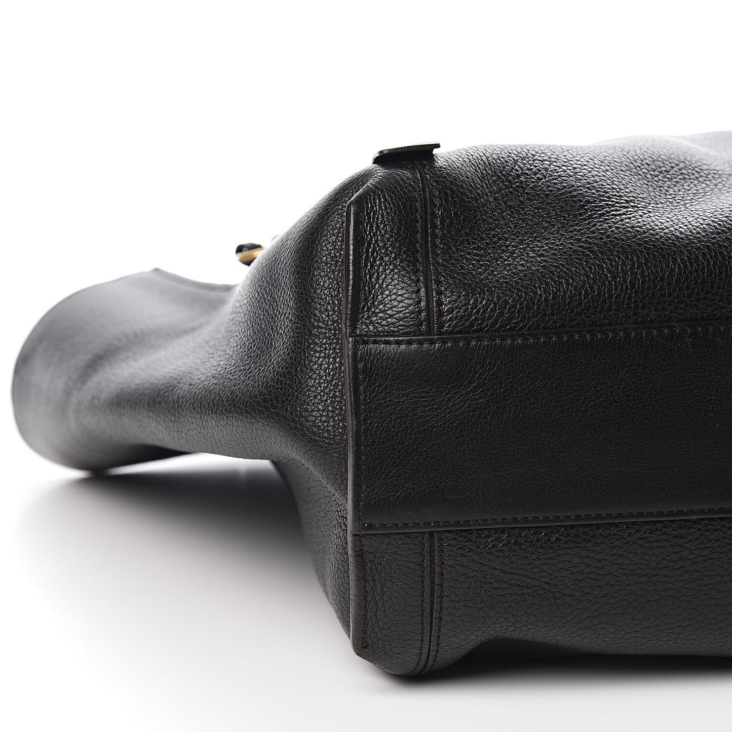 Smooth Calfskin Medium Milo Shopping Tote Black