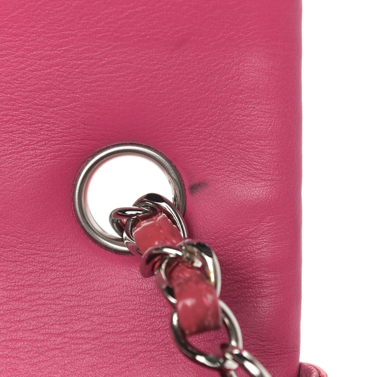 Patent Calfskin Quilted Mini Rectangular Flap Pink