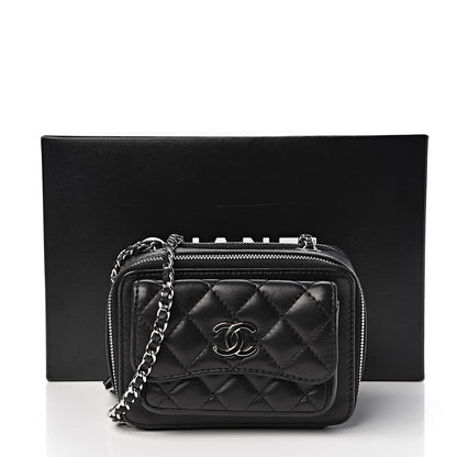 Chanel Lambskin Quilted Small Pocket Box Camera Case Black 12 of 12