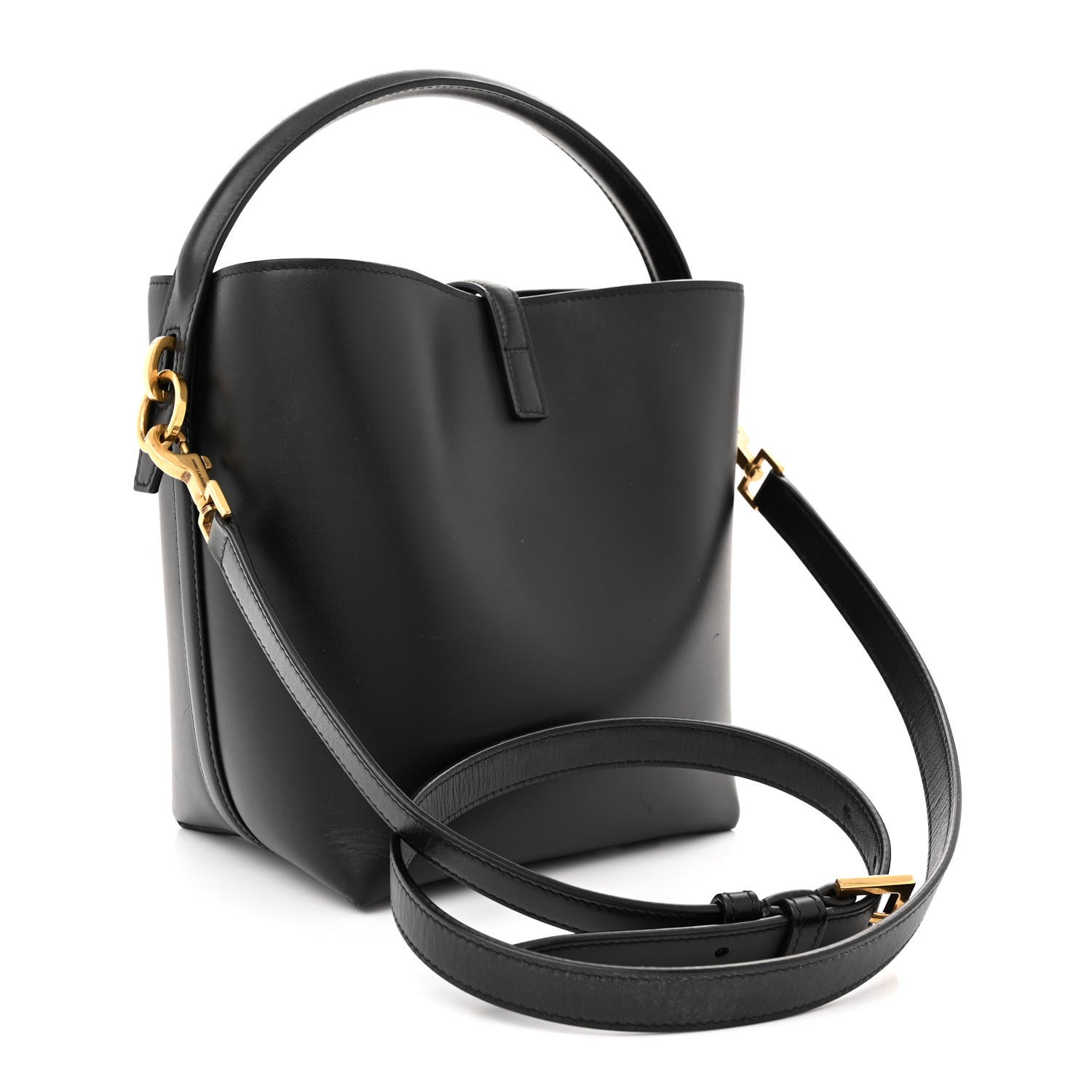 Saint Laurent Shiny Calfskin Le 37 Bucket Bag Black 3 of 15
