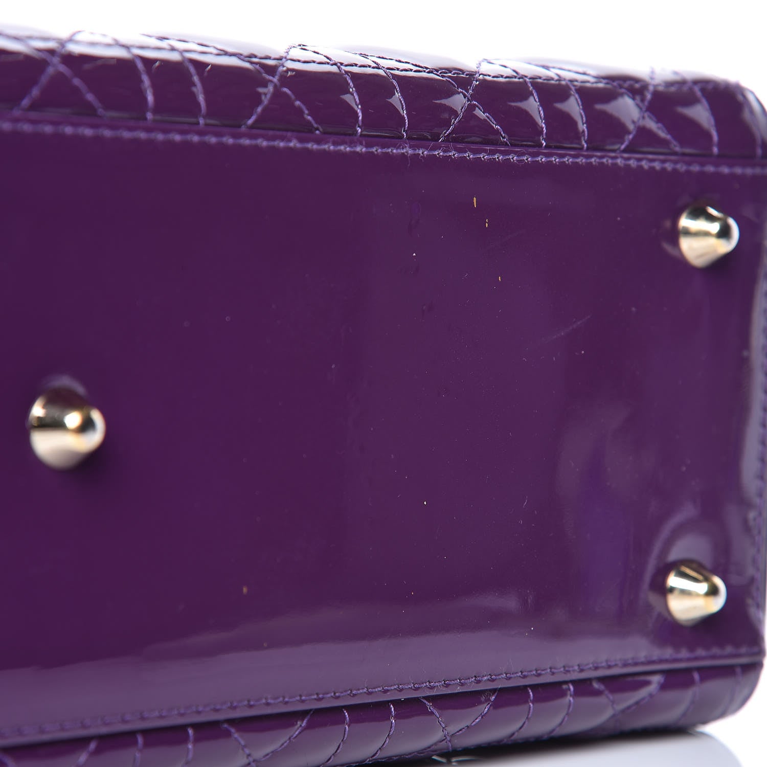 Christian Dior Patent Cannage Large Lady Dior Violet Purple 10 of 19