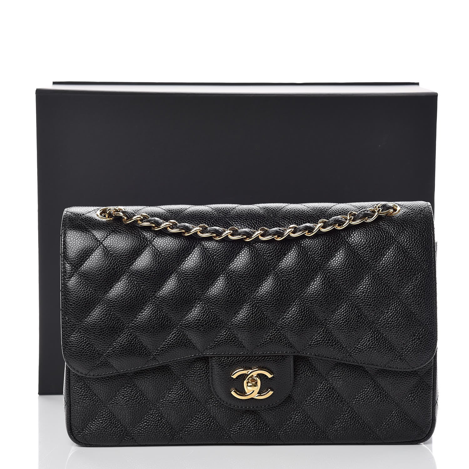Chanel Caviar Quilted Jumbo Double Flap Black 11 of 11