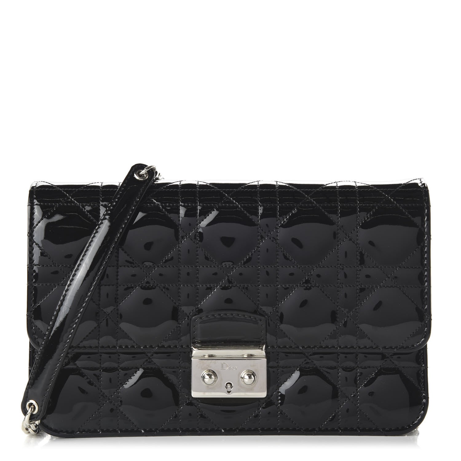 Christian Dior Patent Cannage Miss Dior Promenade Pouch Black 1 of 9