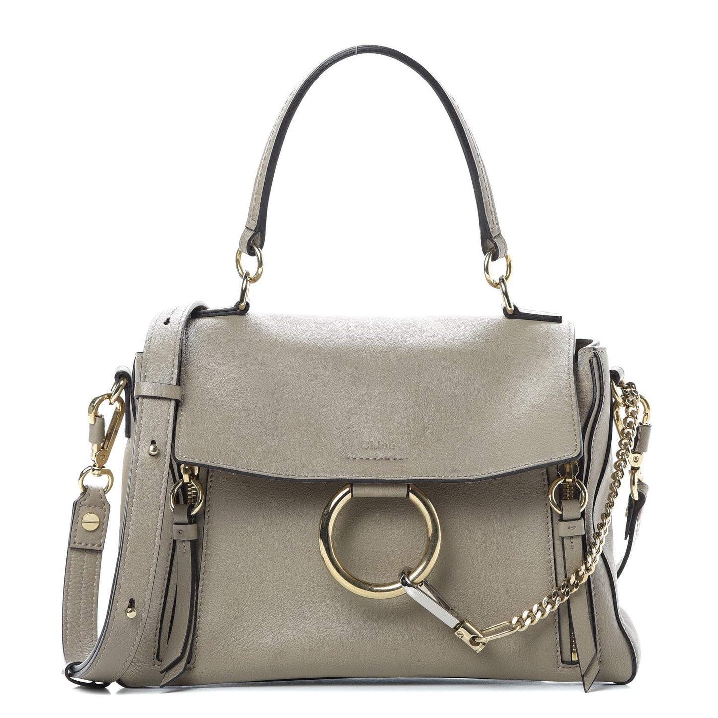 Calfskin Small Faye Day Shoulder Bag Motty Grey