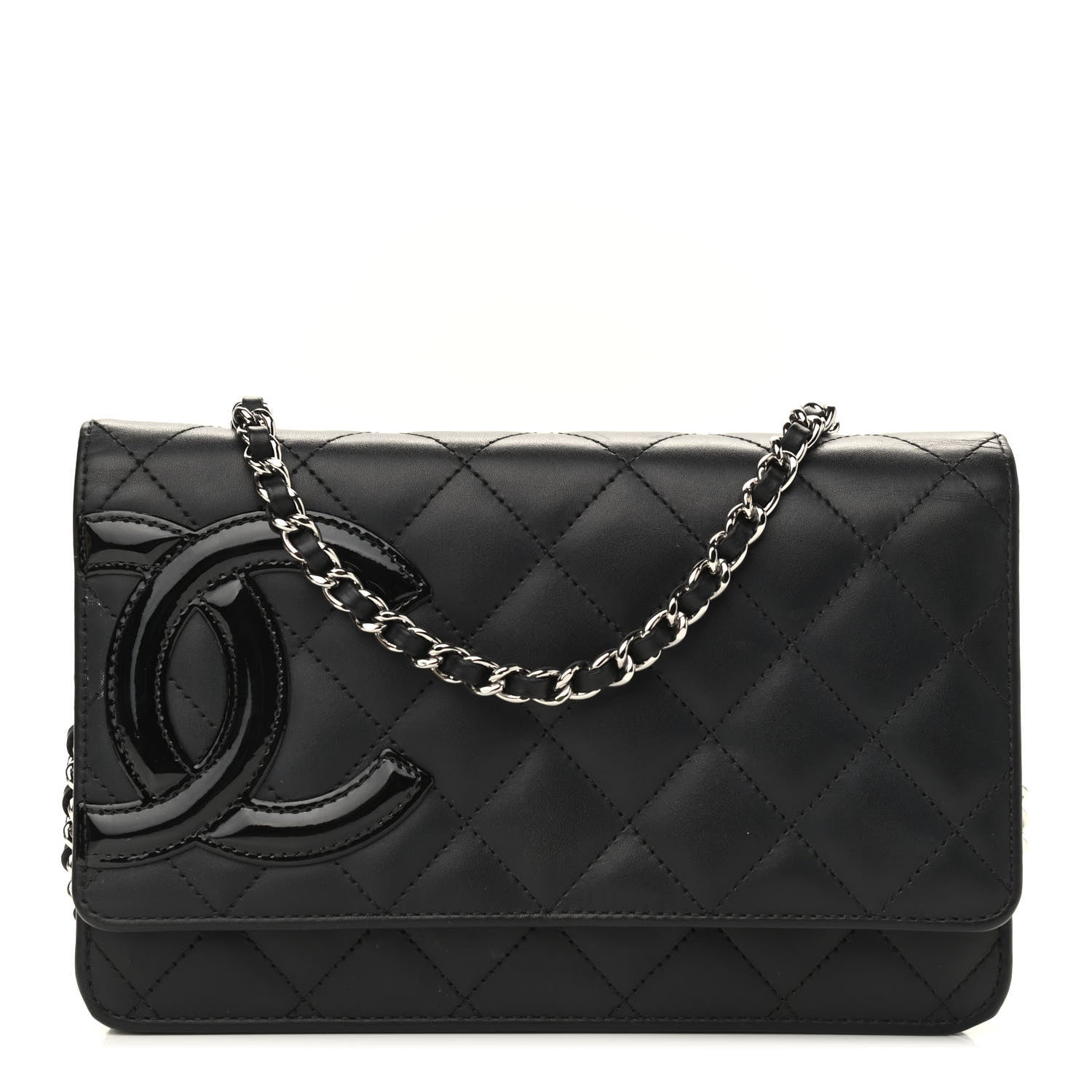 Chanel Calfskin Quilted Cambon Wallet On Chain WOC Black 1 of 10