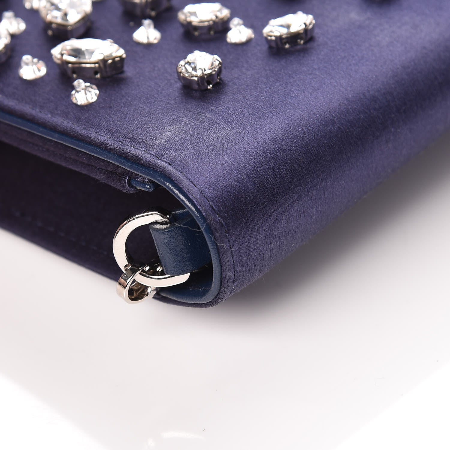 Miu Miu Satin Raso Crystal Embellished Delice Wallet On Chain Baltico 5 of 10
