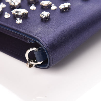 Miu Miu Satin Raso Crystal Embellished Delice Wallet On Chain Baltico 5 of 10