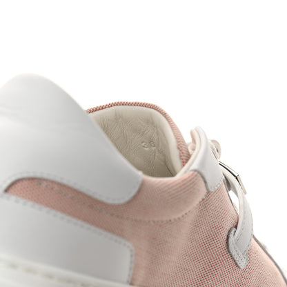 Hermes Calfskin Canvas Day Sneakers 36 Framboise White 9 of 11